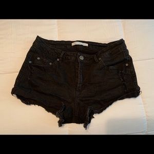 Highway black jean shorts
